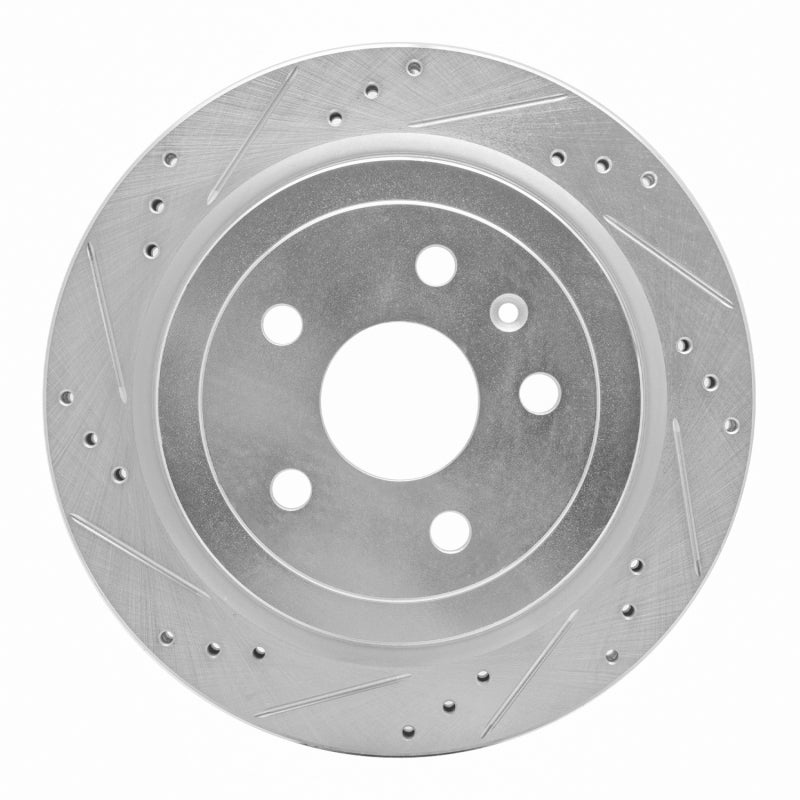 R1 08-19 Cadillac CTS Rear Left Drilled & Slotted Silver Brake Rotor