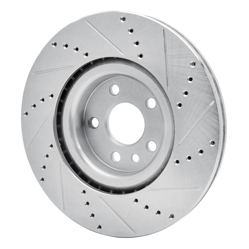 DFC 15-19 Jaguar E-Pace Front Left Drilled & Slotted Silver Brake Rotor