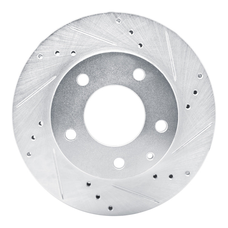 R1 92-93 Mazda MPV Front Right Drilled & Slotted Silver Brake Rotor