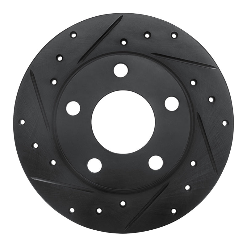 R1 99-02 Audi A6 Quattro Rear Left Drilled & Slotted Black Brake Rotor