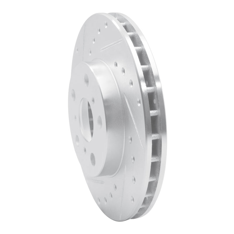 DFC 88-93 Toyota Celica Front Left Drilled & Slotted Silver Brake Rotor