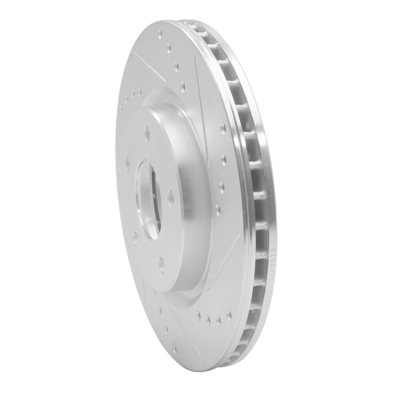 R1 14-23 Nissan Rogue Front Right Drilled & Slotted Silver Brake Rotor