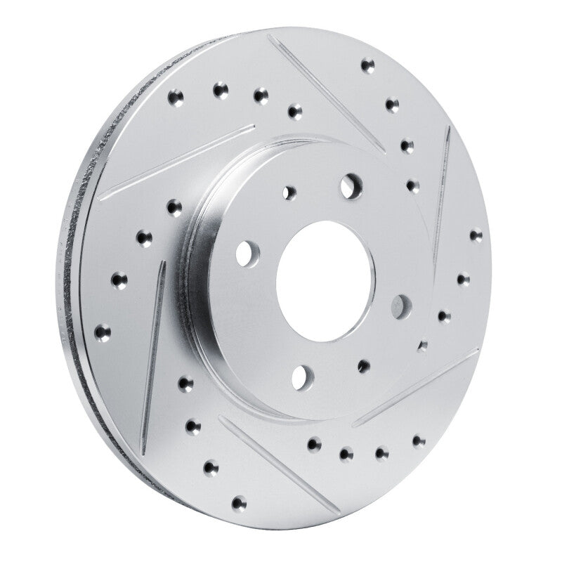 R1 91-94 Nissan NX Front Right Drilled & Slotted Silver Brake Rotor