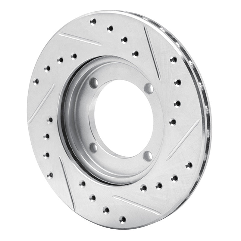R1 91-92 Dodge COLT Front Left Drilled & Slotted Silver Brake Rotor