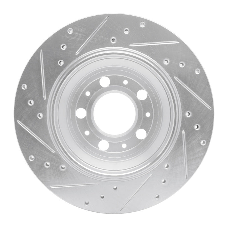 DFC 03-14 Volvo XC90 Rear Right Drilled & Slotted Silver Brake Rotor
