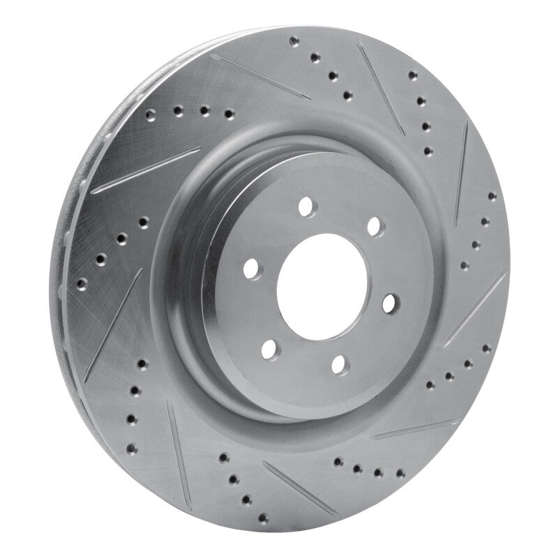 R1 03-17 Dodge Viper Rear Right Drilled & Slotted Silver Brake Rotor