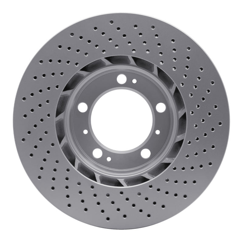 R1 98-12 Porsche Cayman Left Front Drilled GeoSPEC Coated Rotor