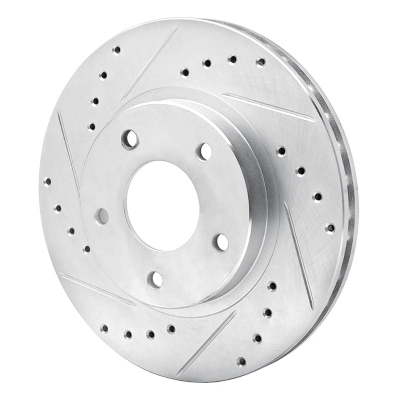 R1 99-01 Infiniti I30 Front Left Drilled & Slotted Silver Brake Rotor