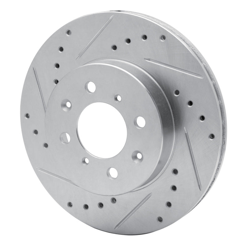 R1 88-91 Honda Accord Coupe Front Left Drilled & Slotted Silver Brake Rotor