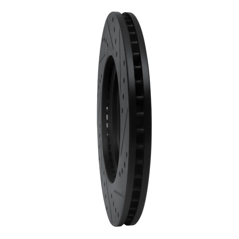 R1 08-11 Nissan Pathfinder Front Left Drilled & Slotted Black Brake Rotor