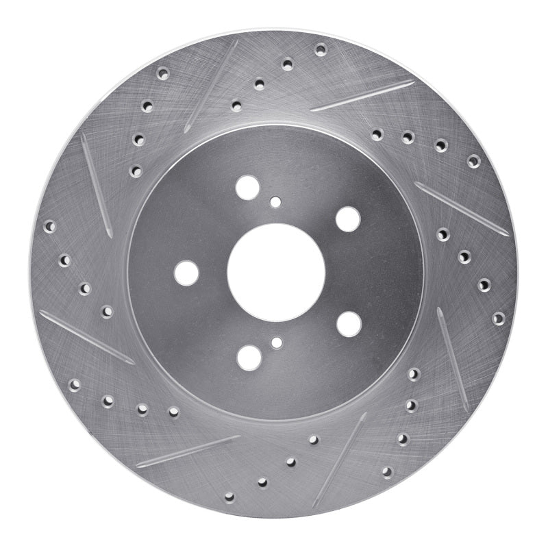 DFC 04-09 Lexus RX350 Front Left Drilled & Slotted Silver Brake Rotor
