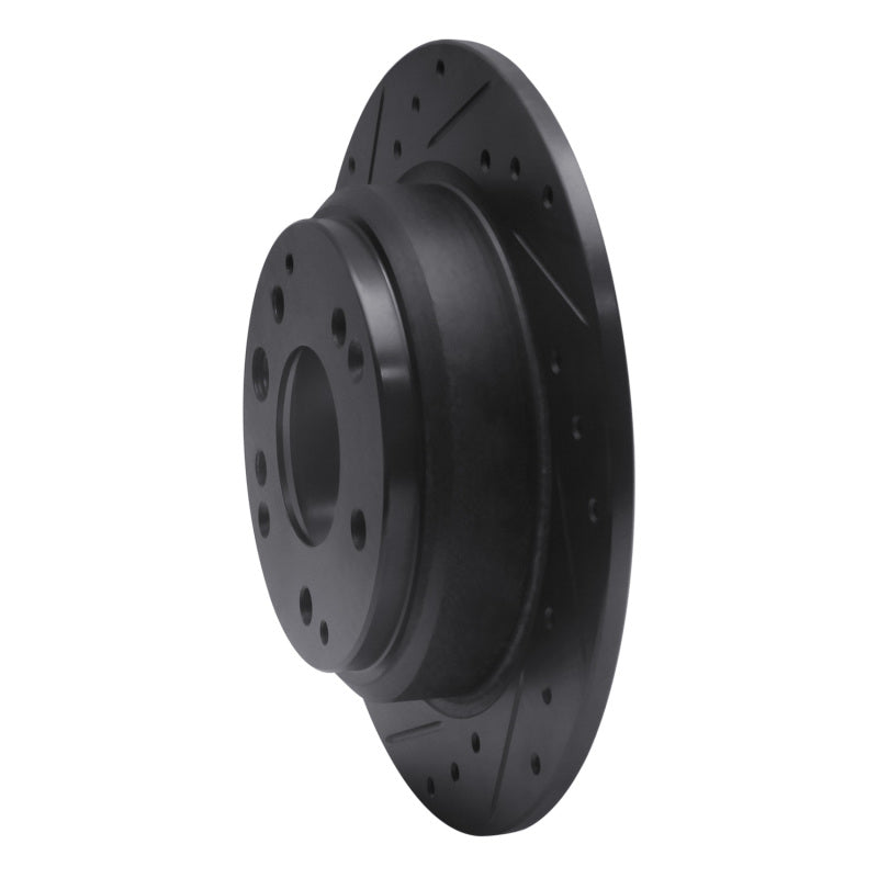 R1 91-99 Acura Legend Rear Left Drilled & Slotted Black Brake Rotor