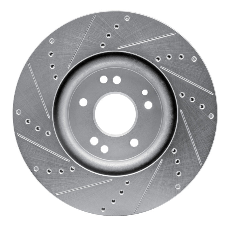 R1 94-02 Mercedes-Benz SL600 Left Front Drilled & Slotted Silver Brake Rotor