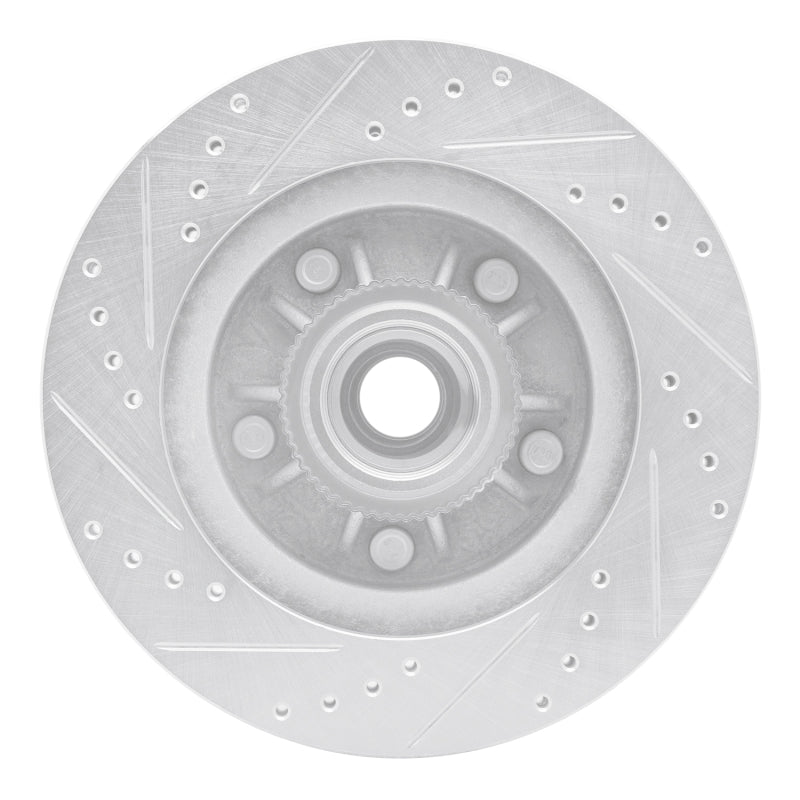 DFC 97-99 Ford F-150 RWD Front Right Drilled & Slotted Silver Brake Rotor