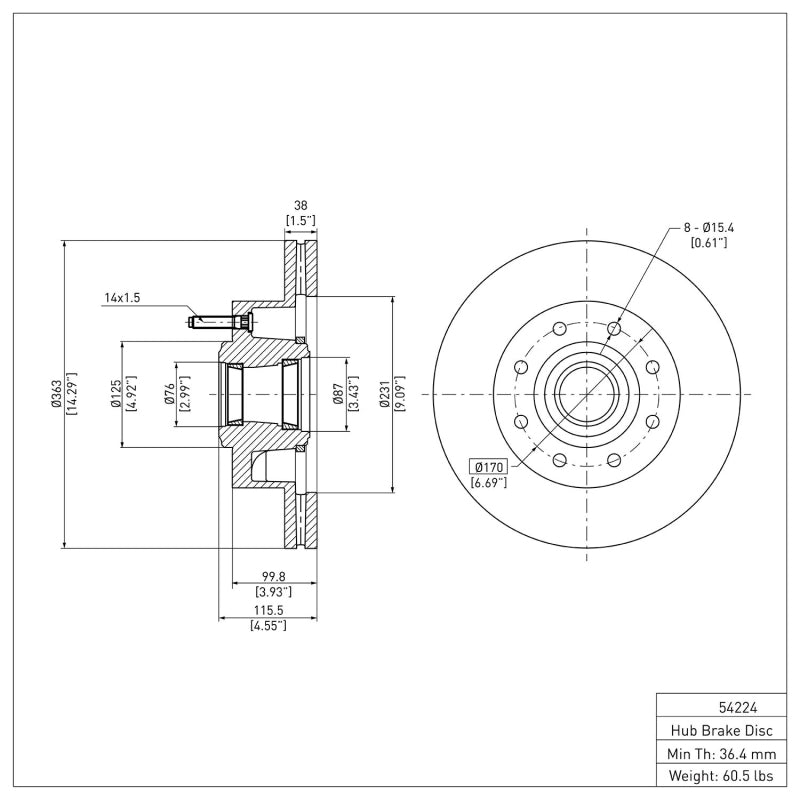 R1 11-25 Ford F-250 2WD (Super Duty) Front Brake Rotor