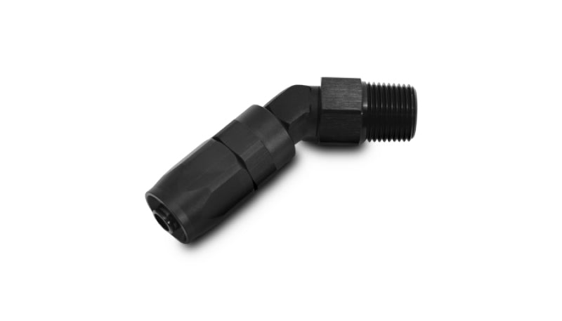 Vibrant -12AN Male NPT 45Degree Hose End Fitting - 3/4 NPT