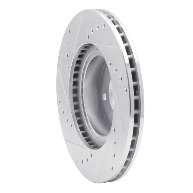 R1 90-16 Saab 9-2X Front Right Drilled & Slotted Silver Brake Rotor