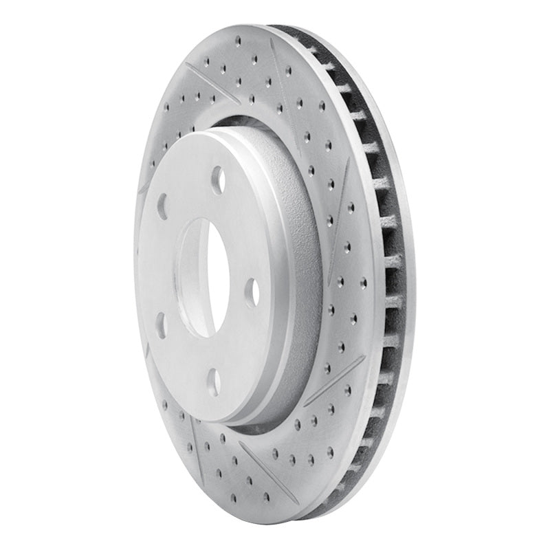 R1 07-18 Jeep Wrangler Front Right Drilled & Slotted Geo-Carbon Rotor