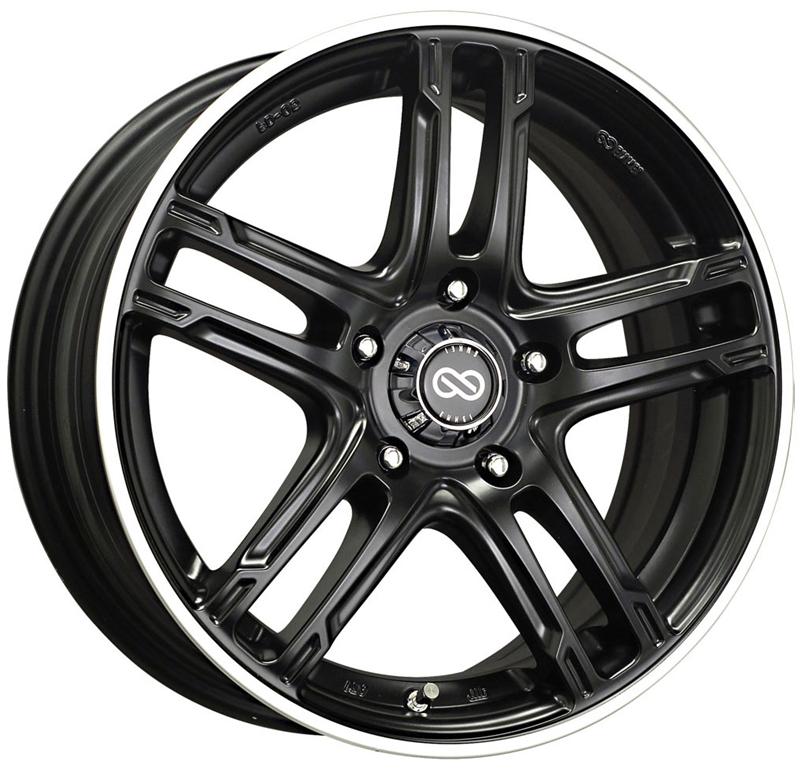 Enkei FD-05 18X7.5 5x112 53mm Offset 72.6mm Bore Black Machined Wheel (MOQ 40)