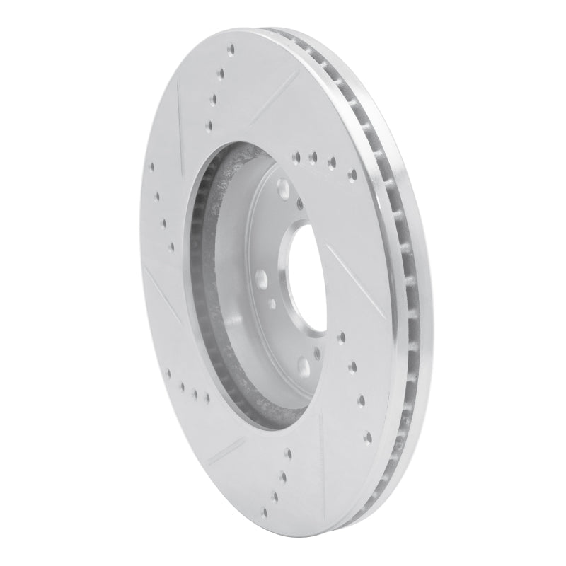 DFC 13-25 Honda Civic Sedan Front Right Drilled & Slotted Silver Brake Rotor