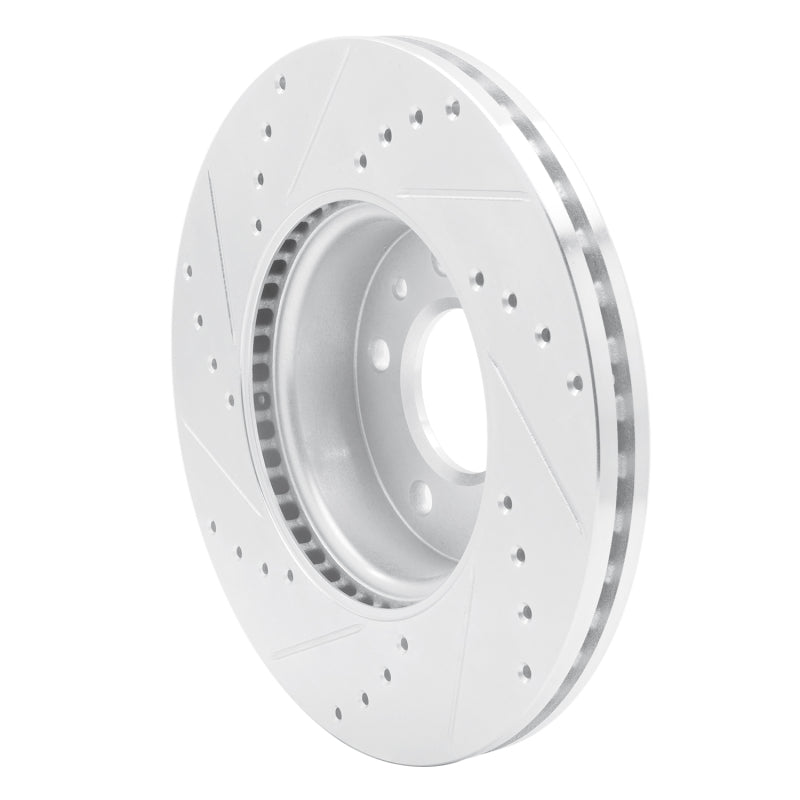 DFC 13-25 Cadillac CT4 Front Right Drilled & Slotted Silver Brake Rotor