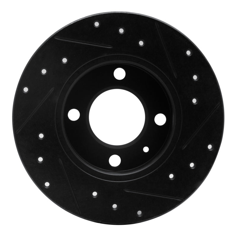 R1 86-93 Volkswagen Passat (USA/Canada) Rear Left Drilled & Slotted Black Brake Rotor
