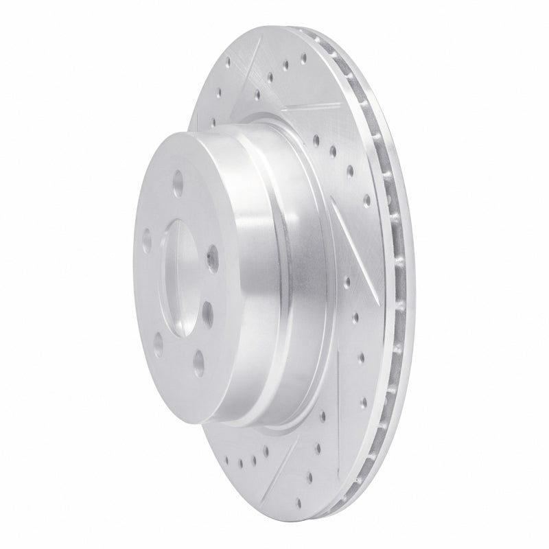R1 07-19 BMW X6 Rear Left Drilled & Slotted Silver Brake Rotor