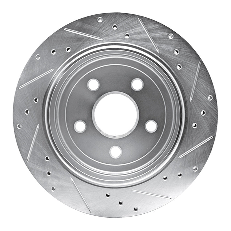 DFC 11-25 Dodge Durango Rear Left Drilled & Slotted Silver Brake Rotor