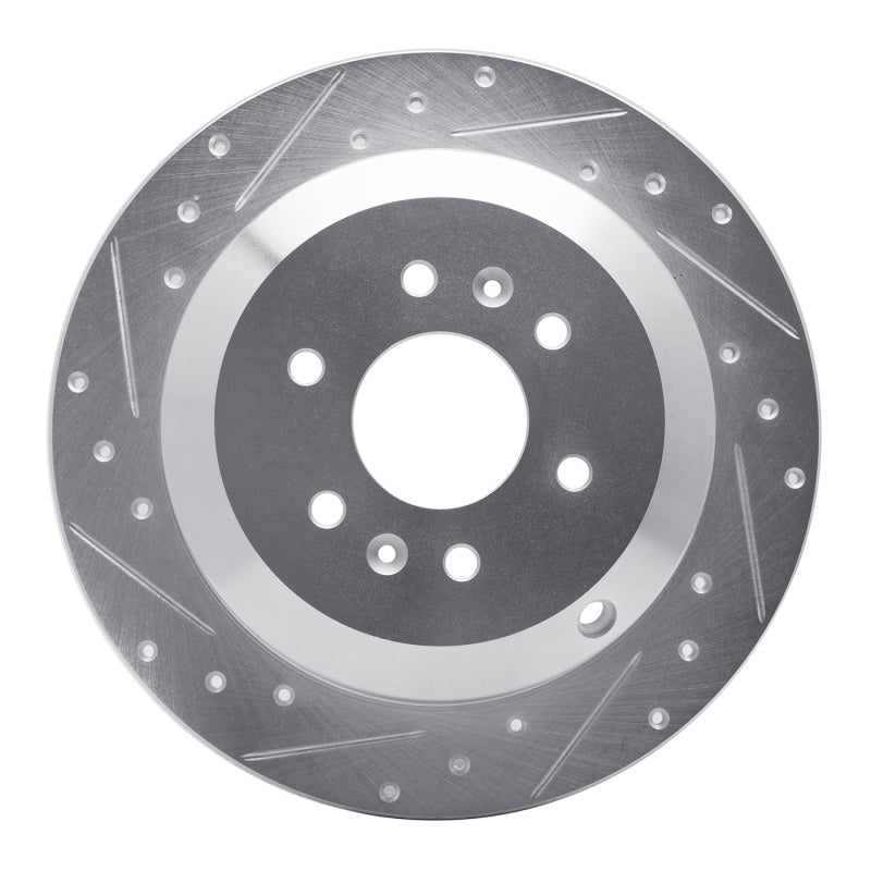 R1 09-10 Kia BORREGO Rear Left Drilled & Slotted Silver Brake Rotor