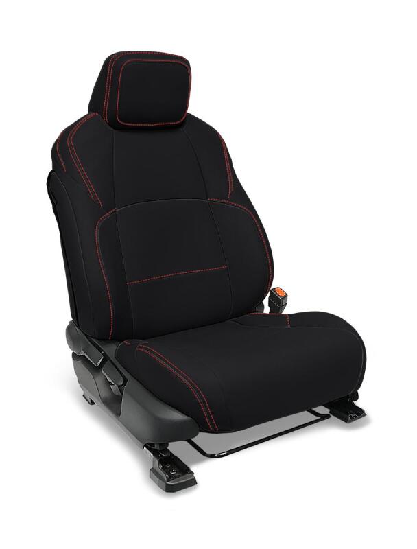 PRP 2024 Toyota Tacoma Front Seat Covers - Black with Red Stitch (Pair)