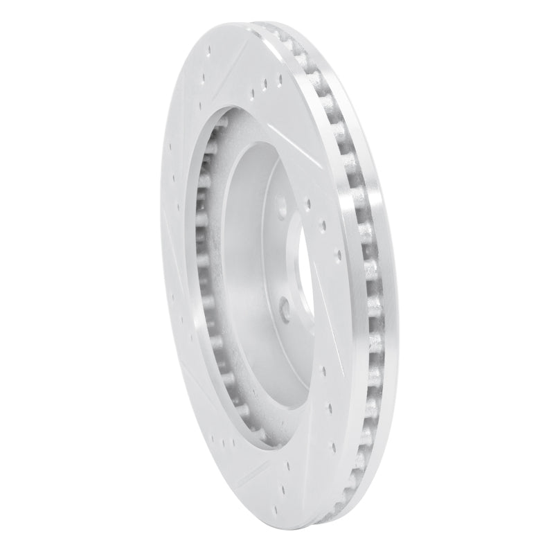 R1 98-04 Chrysler 300M Front Right Drilled & Slotted Silver Brake Rotor