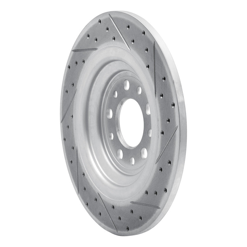R1 14-23 Jeep Cherokee Rear Left Drilled & Slotted Geo-Carbon Rotor