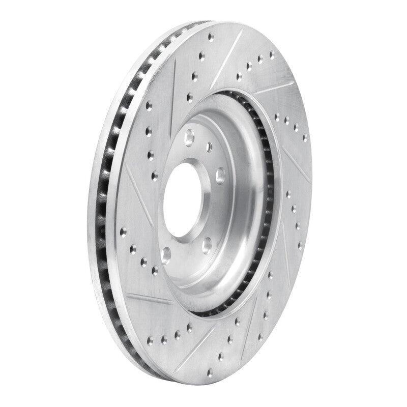 R1 11-19 Ford Flex Front Right Drilled & Slotted Silver Brake Rotor