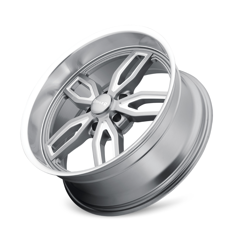 Ridler 608 20x10 / 5x120.65 BP / 0mm Offset / 72.62mm Hub Gloss Grey Milled Wheel
