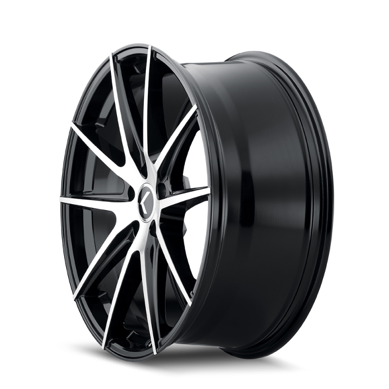 Kraze KR193 Turismo 18x8 / 5x120 BP / 40mm Offset / 74.1mm Hub Gloss Black Machined Wheel