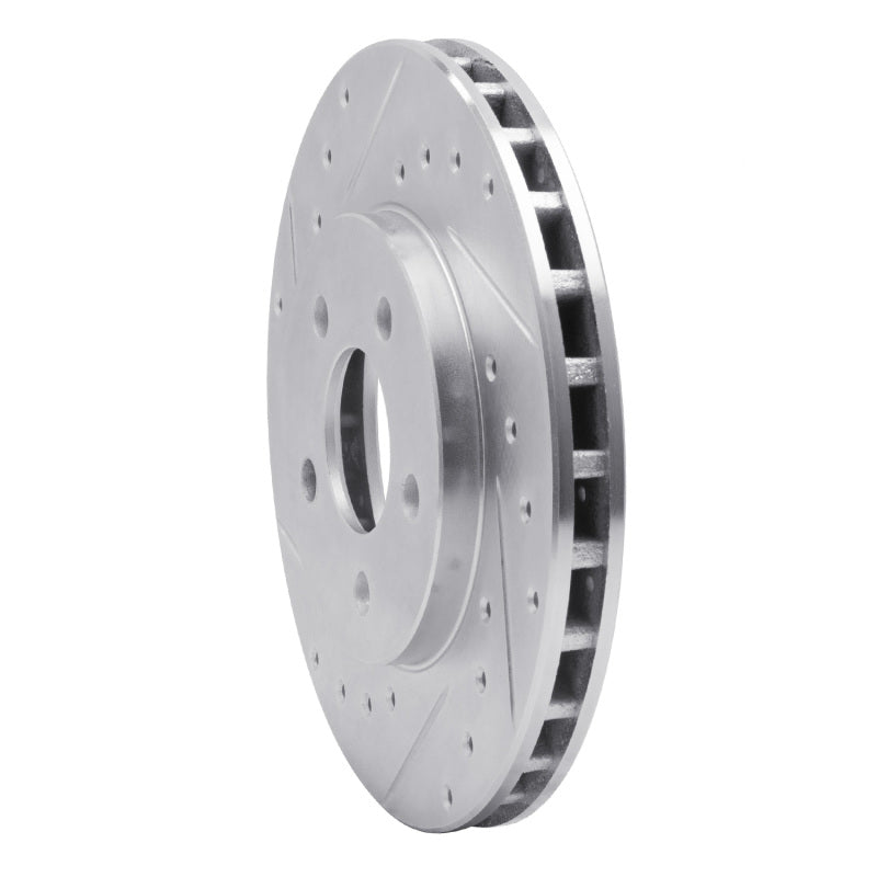 R1 84-95 Chrysler LeBaron GTC & GTS Front Left Drilled & Slotted Silver Brake Rotor