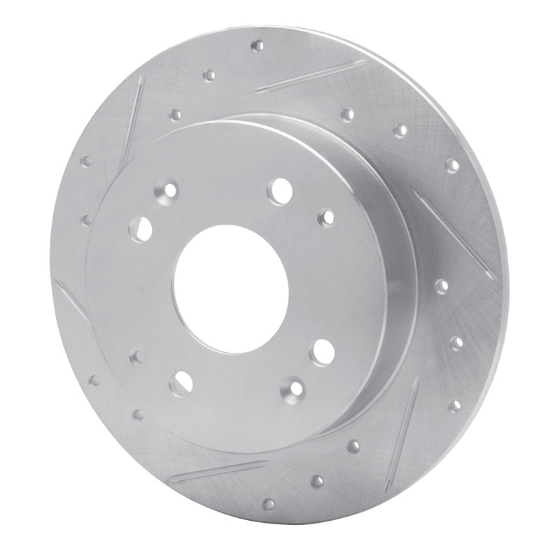 R1 98-02 Acura CL Rear Left Drilled & Slotted Silver Brake Rotor