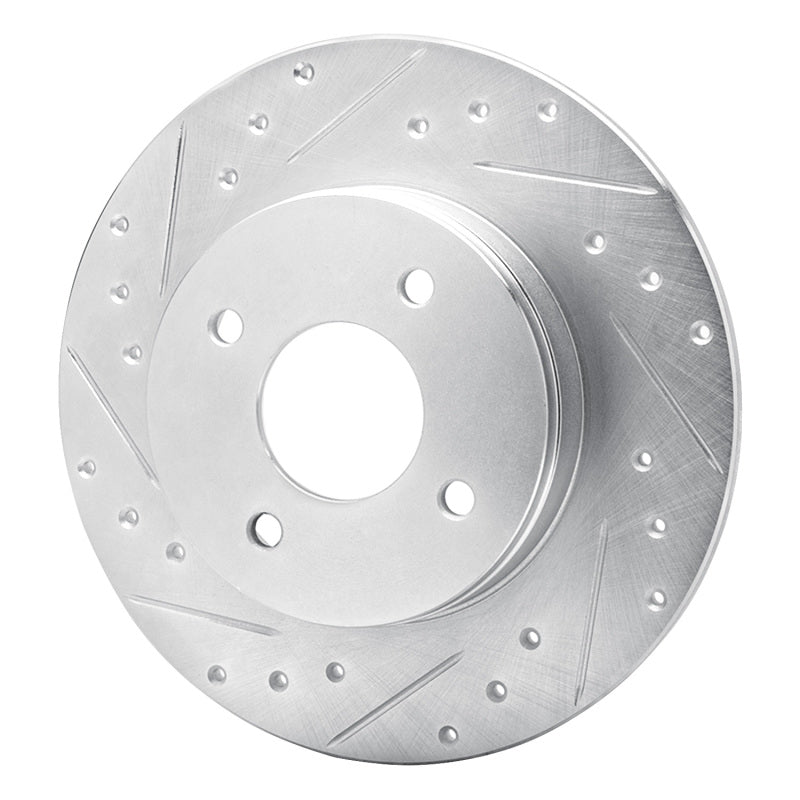 R1 84-85 Nissan 300ZX Rear Left Drilled & Slotted Silver Brake Rotor
