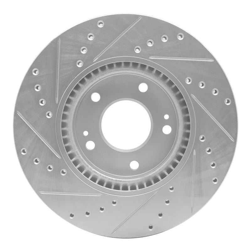 DFC 12-16 Kia Sportage (USA/Canada) Front Right Drilled & Slotted Silver Brake Rotor