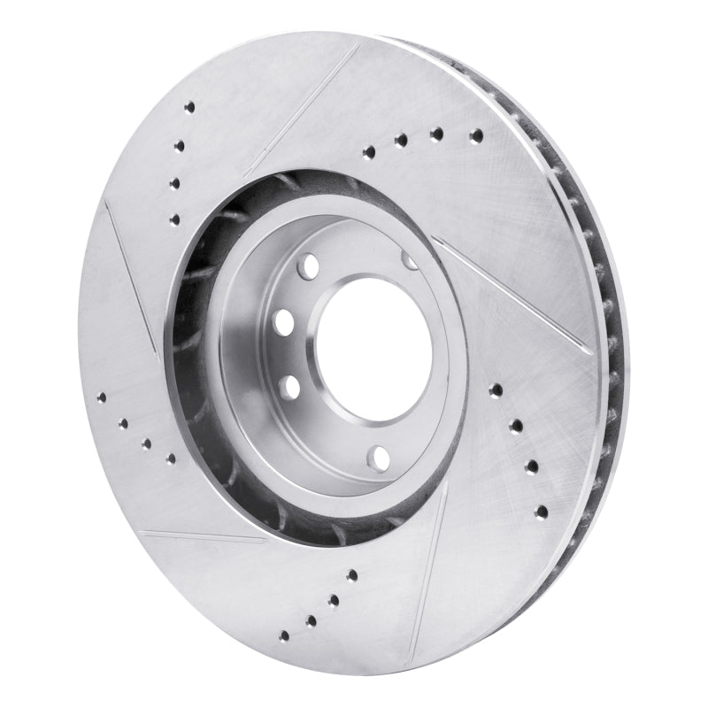 DFC 11-18 Porsche Cayenne Left Front Drilled & Slotted Silver Brake Rotor
