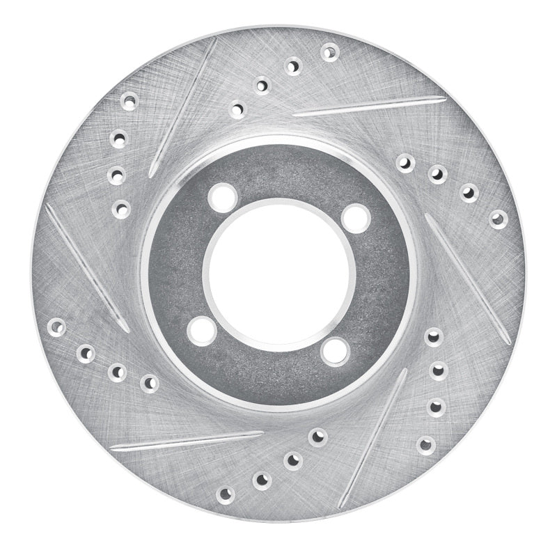 DFC 84-87 Toyota Corolla (US/Canada) Front Left Drilled & Slotted Silver Brake Rotor
