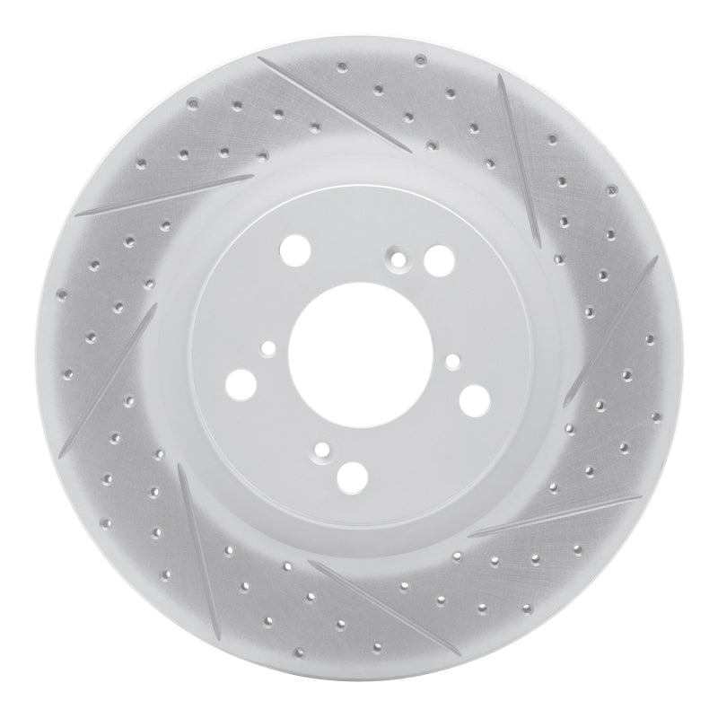 R1 09-14 Acura TL Front Right Drilled & Slotted Geo-Carbon Rotor