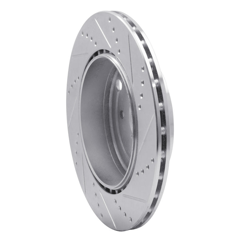 R1 18-25 Subaru WRX STI Rear Left Drilled & Slotted Silver Brake Rotor