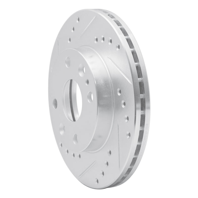 R1 94-02 Ford ASPIRE Front Left Drilled & Slotted Silver Brake Rotor