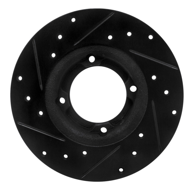 R1 80-82 Toyota Tercel Front Right Drilled & Slotted Black Brake Rotor