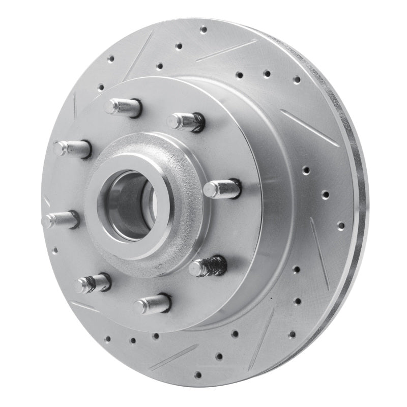 R1 98-03 Dodge Ram 2500 Van Front Left Drilled & Slotted Silver Brake Rotor