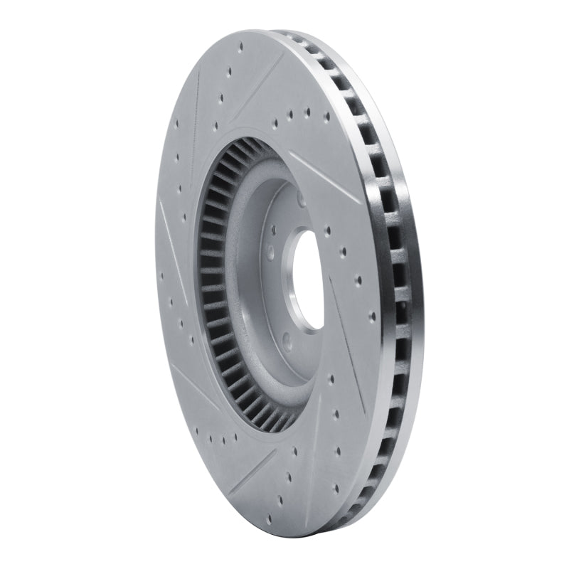 R1 20-25 Hyundai Palisade Front Right Drilled & Slotted Silver Brake Rotor