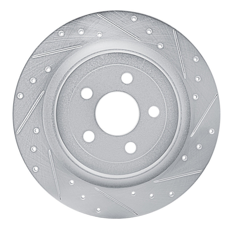 R1 2021-2025 Ford Mustang Mach-E Rear Right Drilled & Slotted Silver Brake Rotor
