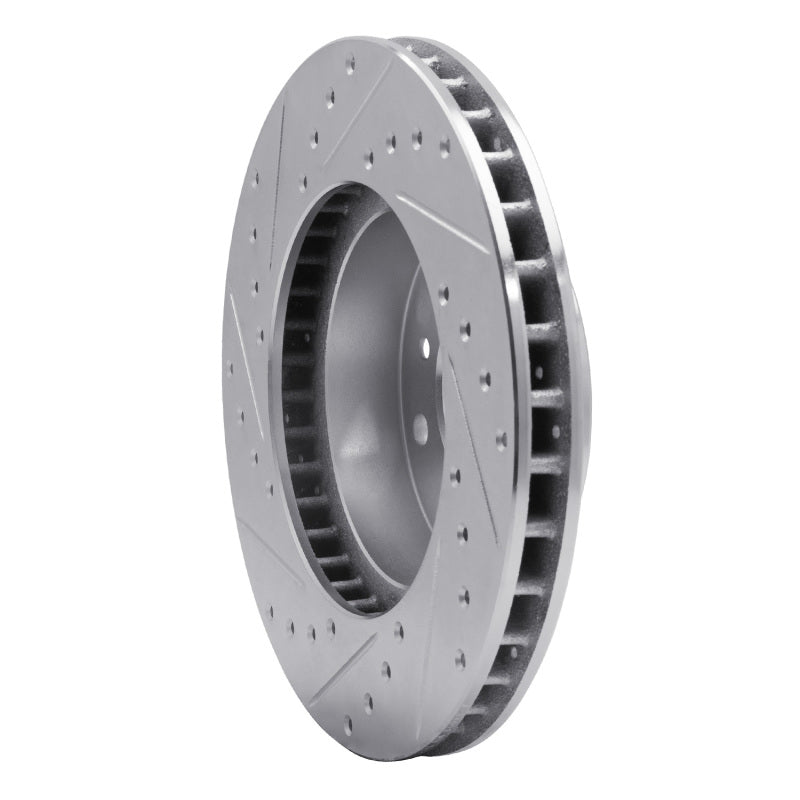 R1 90-97 Jaguar XJ12 Front Right Drilled & Slotted Silver Brake Rotor