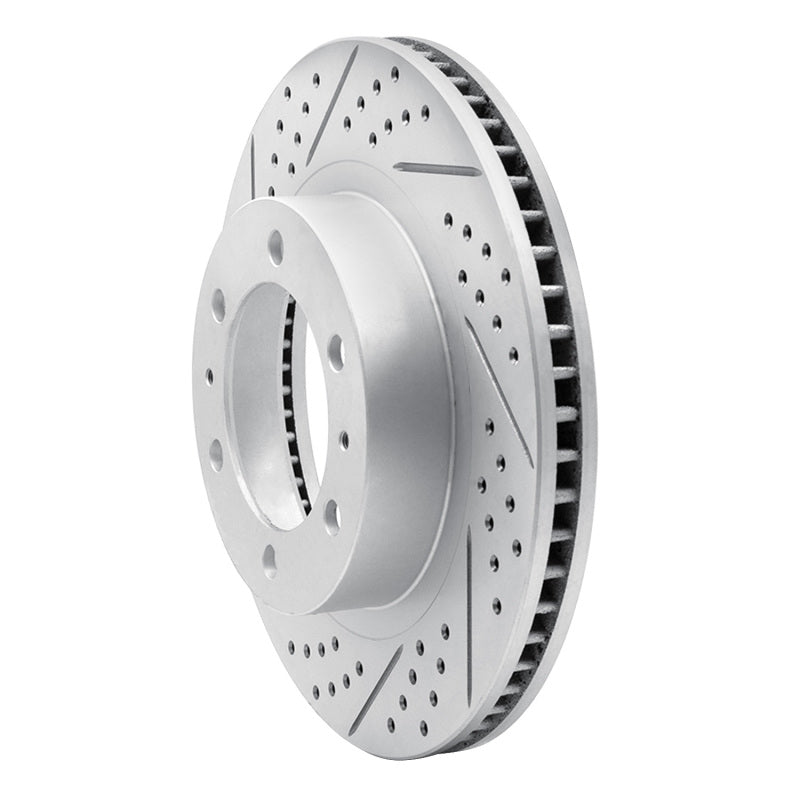R1 03-23 Toyota Tacoma Front Left Drilled & Slotted Geo-Carbon Rotor